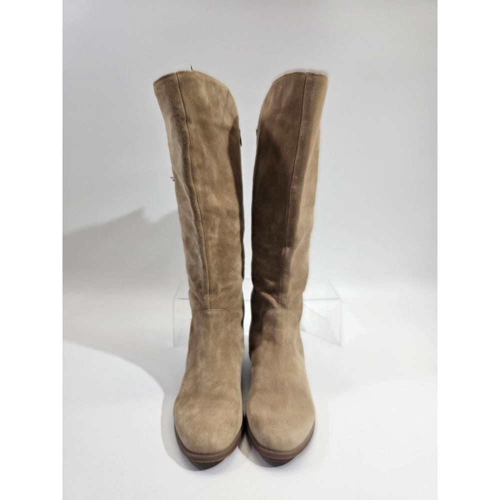 Naturalizer Jinnie Riding Boots Women 7.5W Tan Suede Wide Calf Knee High Tassel - Picture 4 of 8